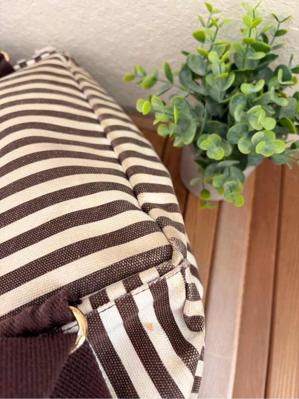 Henri Bendel Brown Stripe Backpack, Travel Backpack, Structurally Excellent - Picture 13 of 13